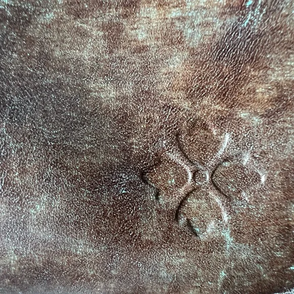 Patricia Nash Turquoise Framed Gracchi Tooled Burnt Leather Crossbody Set - Picture 13 of 16